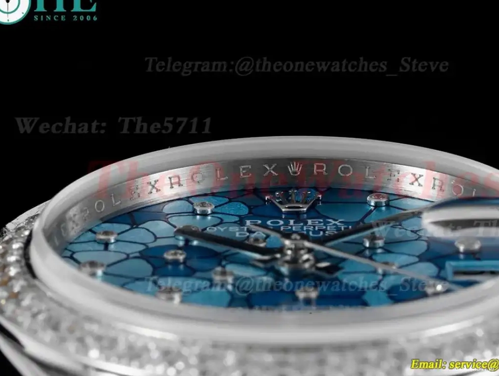 31mm Datejust President SS SS A2824 Flower Dia JDF Blue 0503
